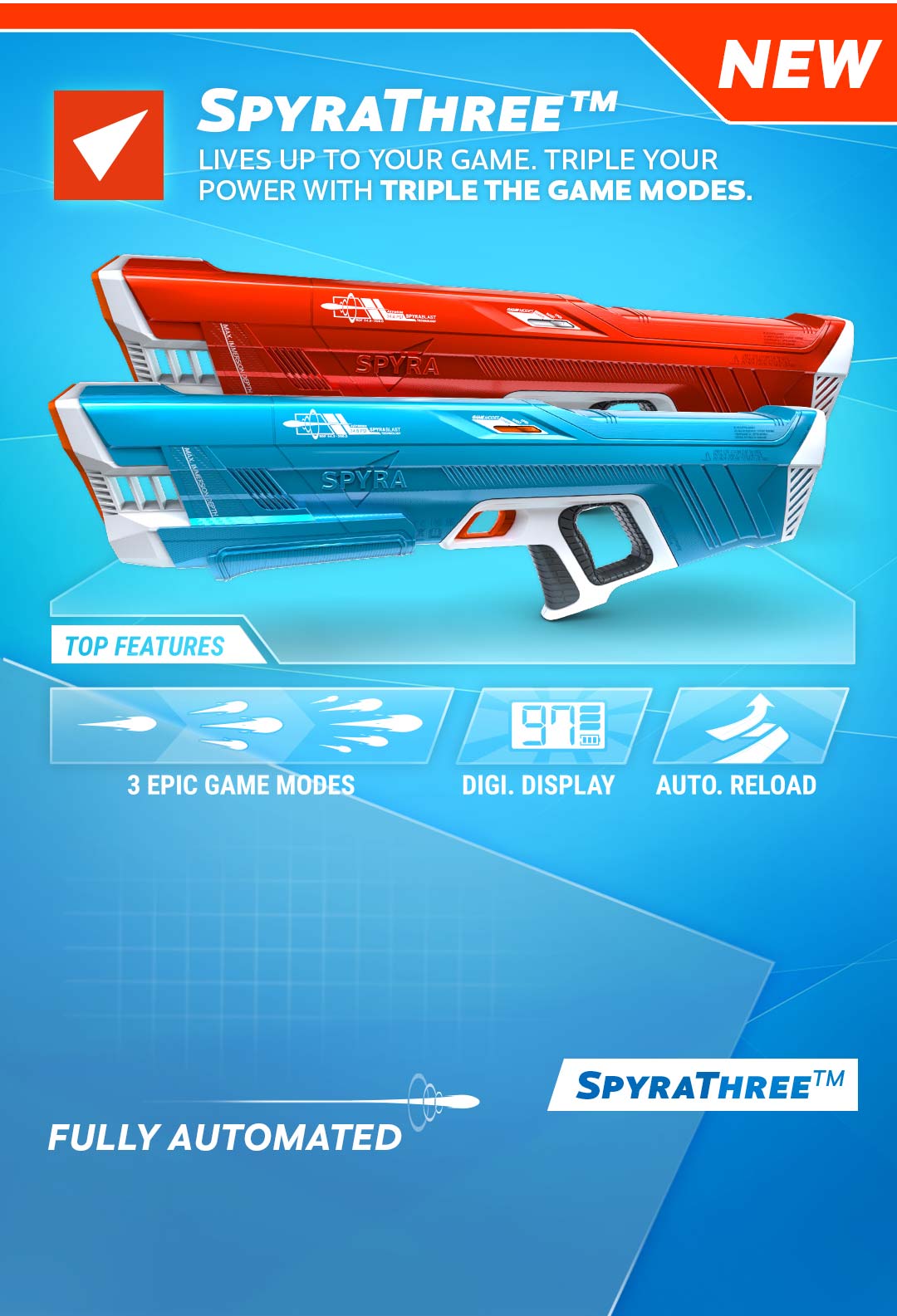 Spyra One, un pistolet à eau pour tirer des 'balles' d'eau et qui se  recharge automatiquement 